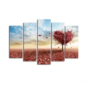 Image of 5PATK-69 Multicolor Decorative Canvas Painting (5 Pieces)