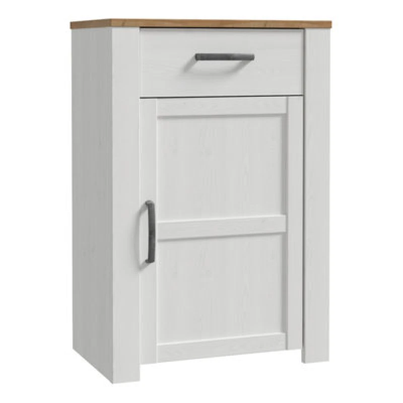 Image of Furniture To Go Bohol 1 Door 1 Drawer Shoe Cabinet In Riviera Oak/white