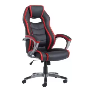 Image of Jensen high back executive chair - Black and red faux leather