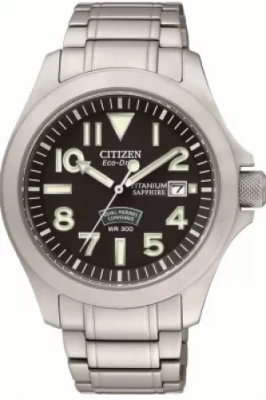 Image of Mens Citizen Royal Marines Commando Super Tough Titanium Eco-Drive Watch BN0110-57E