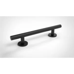 Image of Luxury grab rail, straight, stainless steel, concealed fixings, 480mm, matt black