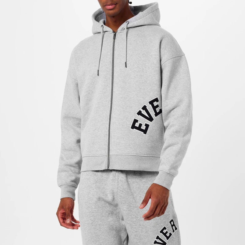 Image of Everlast Large Logo Zip Hoodie - Grey Grey S