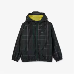 Image of Lacoste Hooded Zipped Water Repellent Windbreaker - Blue