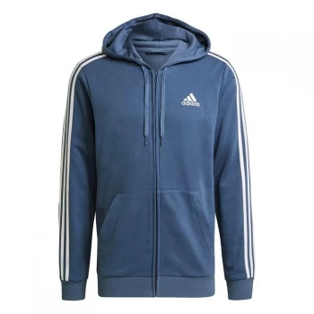 Image of adidas Mens Full Zip Track Top Hoodie - Crew Blue