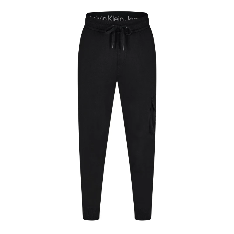 Image of Calvin Klein Jeans Logo-Patch Track Pants Black male S