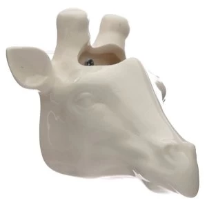 Image of Ceramic Giraffe Head Garden Wall Planter