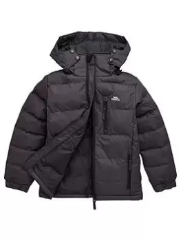 Image of Boys, Trespass Childrens Tuff Padded Detachable Hood Jacket - Grey, Size 7-8 Years