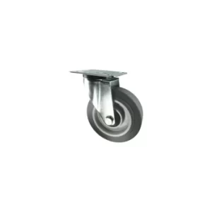 Image of Swivel Plate 100MM Grey Rubber Tyre