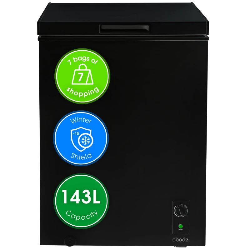 Image of Abode Abode A142CF0E1B Chest Freezer 142L Black - Abode Black OT62901