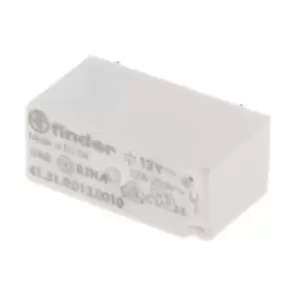 Image of Finder, 12V dc Coil Non-Latching Relay SPDT, 12A Switching Current PCB Mount Single Pole, 41.31.9.012.0010