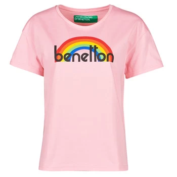 Image of Benetton KAMILA womens T shirt in Pink - Sizes S,XS
