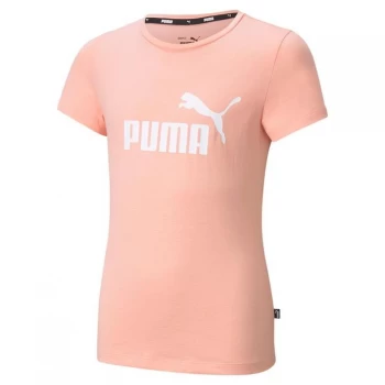 Image of Puma Big Logo T Shirt Junior Girls - Apricot Blush