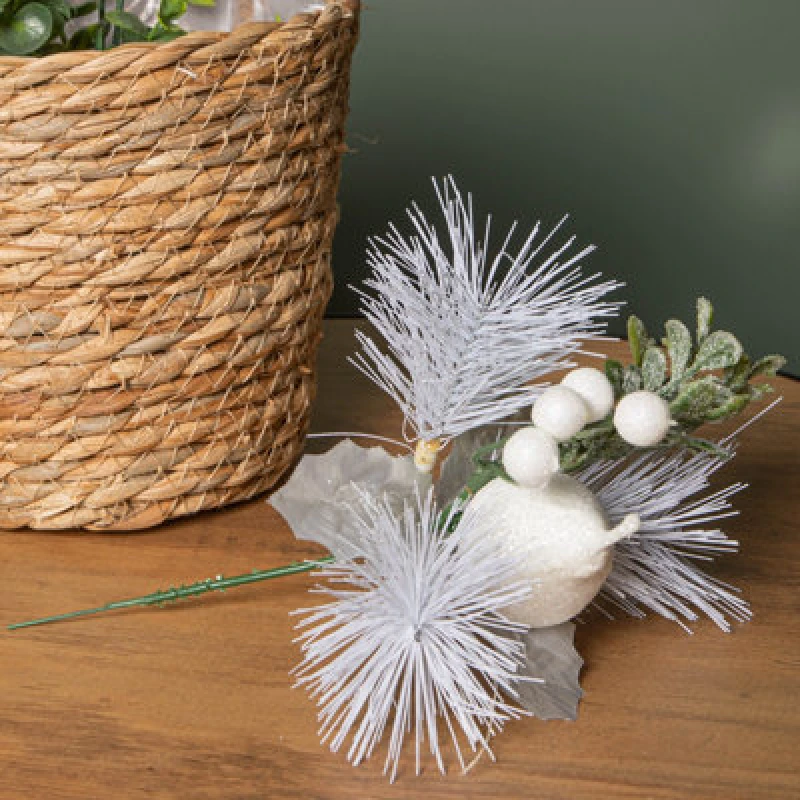 Image of Samuel Alexander Set Of 6 19Cm Christmas Pick Decoration With White Apple And Pear