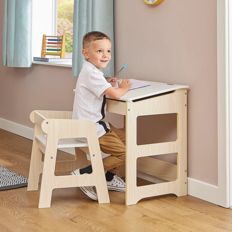 Image of Liberty House Toys Liberty House Kids Study Desk and Chair - Light wood