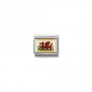 Image of Nomination Composable Classic Flags Relief Gold Wales Link 030273/40
