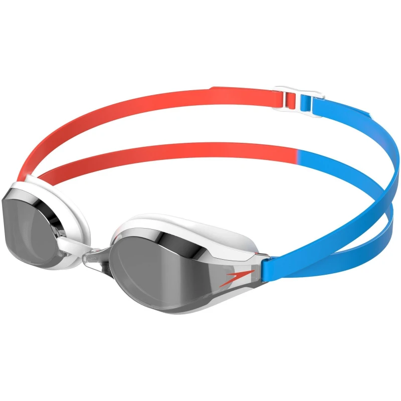Image of Speedo Adults Race Goggles Red/Blu/Smk/Sil unisex One Size
