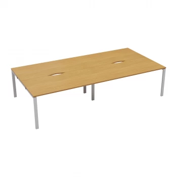 Image of CB 4 Person Bench 1600 x 800 - Oak Top and White Legs
