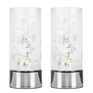 Image of Florette Pair of Silver Table Lamp