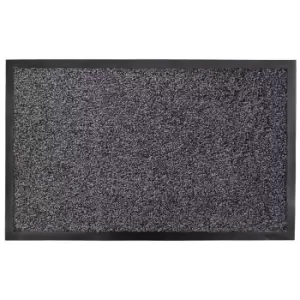 Image of JVL Admiral Barrier Microfiber 50 x 80cm Door Mat - Charcoal