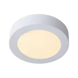 Image of Lucide BRICE-LED - Flush Ceiling Light Bathroom - Ø18cm - LED Dim. - 1x12W 3000K - IP44 - White