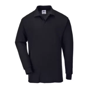 Image of Portwest Mens Genoa Long Sleeved Polo Shirt Black XS