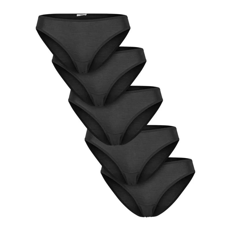 Image of Urban Classics Womens panties Urban Classics Bamboo Brazilian (x5) Noir Female XS