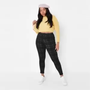 Image of Missguided Plus Vice Checked Highwaist Skinny Jean - Black