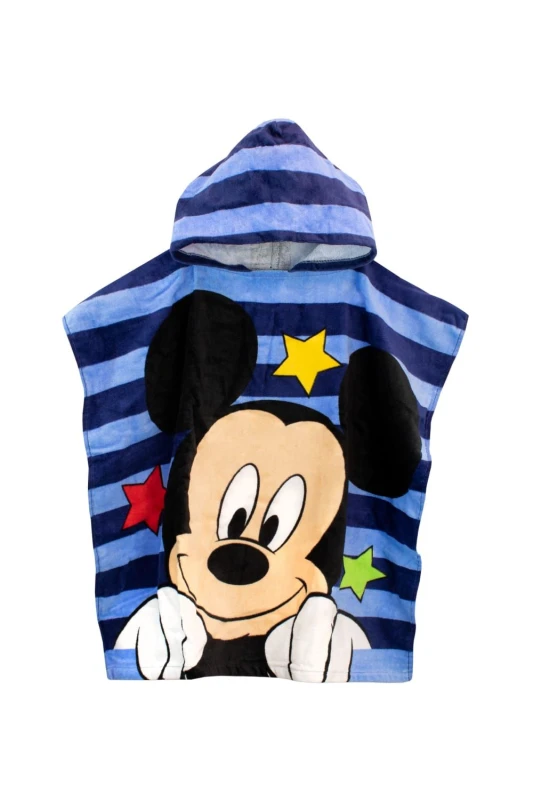 Image of Disney Mickey Mouse Hooded Towel Poncho Blue