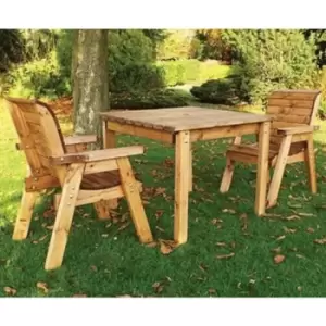 Image of 2 Seater Square Bistro Set - Burgundy Accessory Set - Burgundy Accessory Set