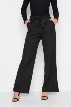 Image of Petite Tie Waist Wide Leg Trousers