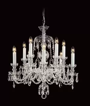 Image of Frydek Lead Crystal 10 Arm Chandelier