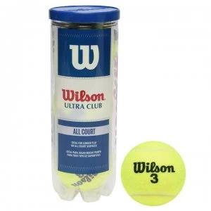 Image of Wilson Ultra Club All Court Tennis Balls - Yellow