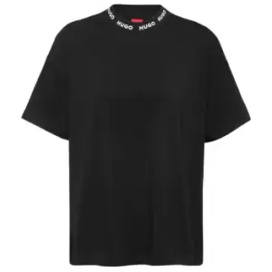 Image of Hugo Dorene Logo Collar T-Shirt - Black