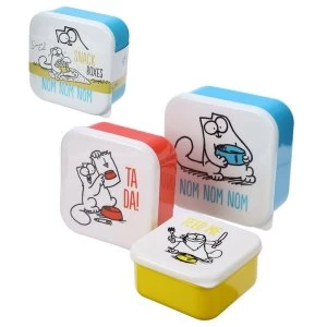 Image of Simons Cat Design Set of 3 Plastic Lunch Boxes