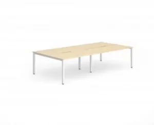 Image of B2B White Frame Bench Desk 1400 Maple (4 Pod)