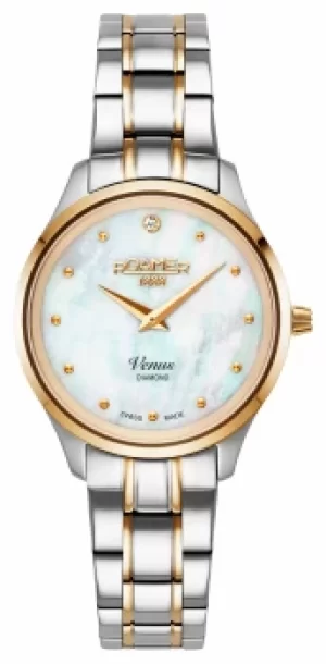 Image of Roamer Venus White MOP Diamond Dial Yellow Gold Bicolour Watch