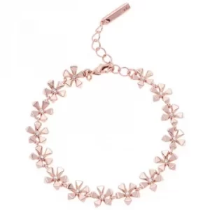 Image of Ladies Karen Millen Rose Gold Plated Petite Geo Flower Bracelet