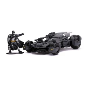 Image of DC Comics - Justice League Justice League Batmobile Die-cast Vehicle and Metal Batman Mini Figure