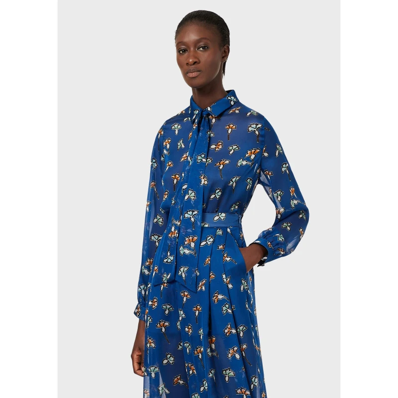 Image of Emporio Armani Womens Print Long-Sleeve Blouse Rylbl Multi female 6 (2XS)