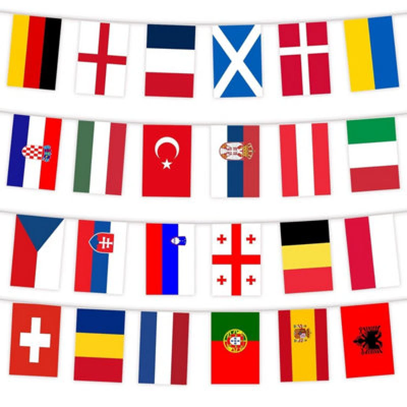 Image of Shatchi Football Euro Cup Championship Bunting with 24Teams European Union Countries Flags party Decoration,8M Multi unisex