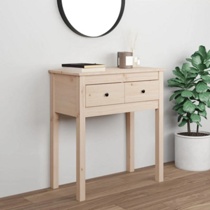 Image of Vidaxl Console Table 70X35X75cm Solid Wood Pine, Brown 814609