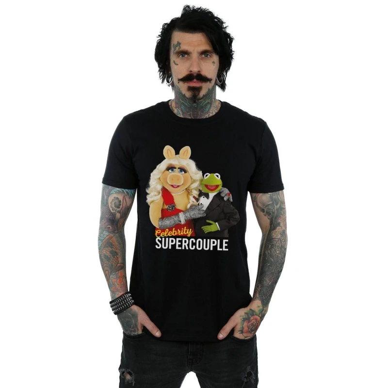 Image of Disney Men The Muppets Celebrity Supercouple T-Shirt in Black Size: Small Black S Male 5059308681430
