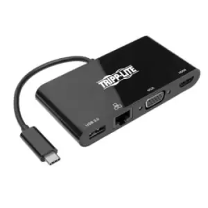 Image of Tripp Lite U444-06N-HV4GUB USB-C Multiport Adapter - 4K HDMI VGA USB-A GbE HDCP Black