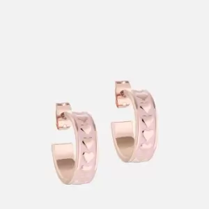 Image of Ted Baker Emrie Heart Rose Gold-Tone Hoop Earrings