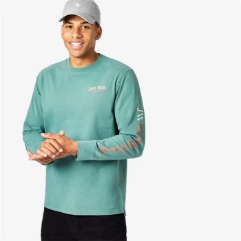 Image of Jack Wills Mountwood Long Sleeve T-Shirt - Teal