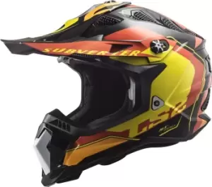 Image of LS2 MX700 Subverter Evo Arched Motocross Helmet, black-red-yellow Size M black-red-yellow, Size M