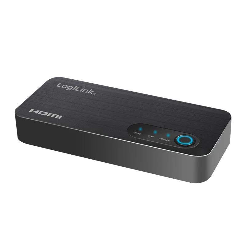 Image of LogiLink HDMI splitter. 1x2-Port. 4K/60 Hz. HDCP. HDR. CEC. downscaler