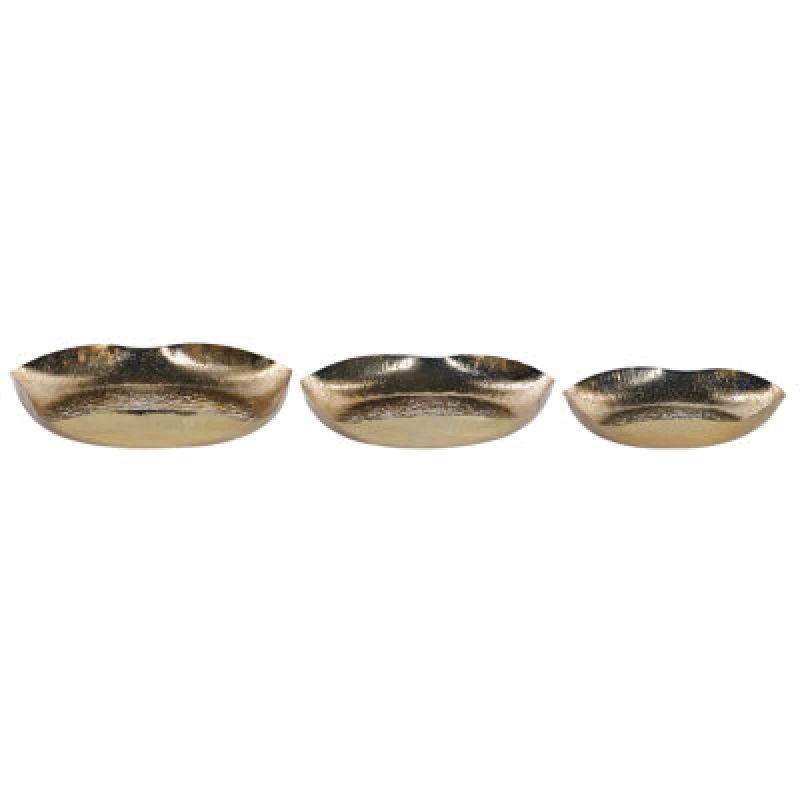 Image of Beliani Set Of 3 Trinket Dishes Ujung Metal Gold
