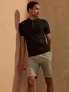 Image of Burton Menswear London Burton Slim Fit Short Sleeve Modern Knitted Polo, Navy, Size S, Men