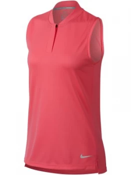 Image of Nike Golf Dry Sleeveless Blade Polo Hot Pink